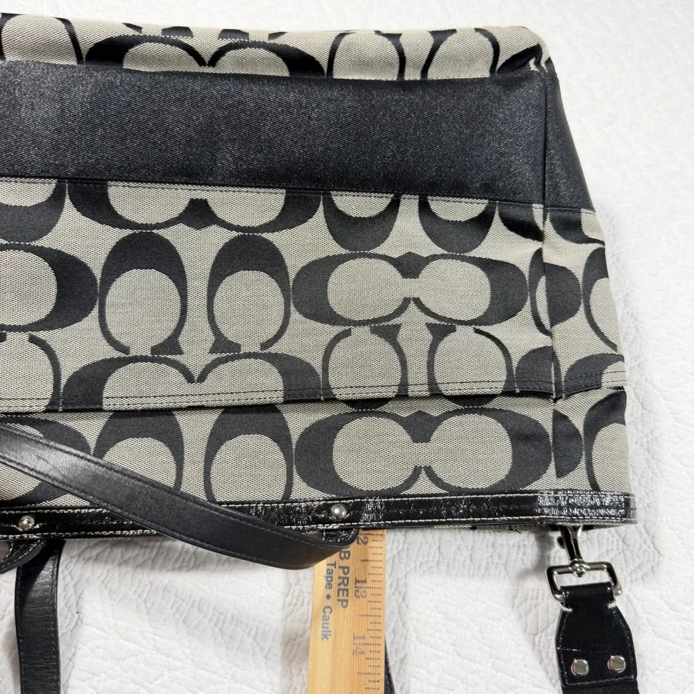 Coach‎ Signature Women Diaper Bag Tote Large Jacquard Monogram Black Grey New